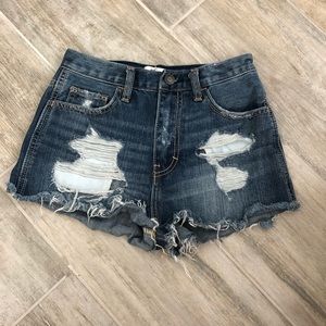 High waisted jean shorts